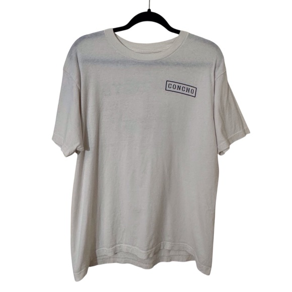 Concho Mens Size Large Cream Western Rodeo Cowboys Ain’t Angels Graphic Tee - Picture 1 of 5